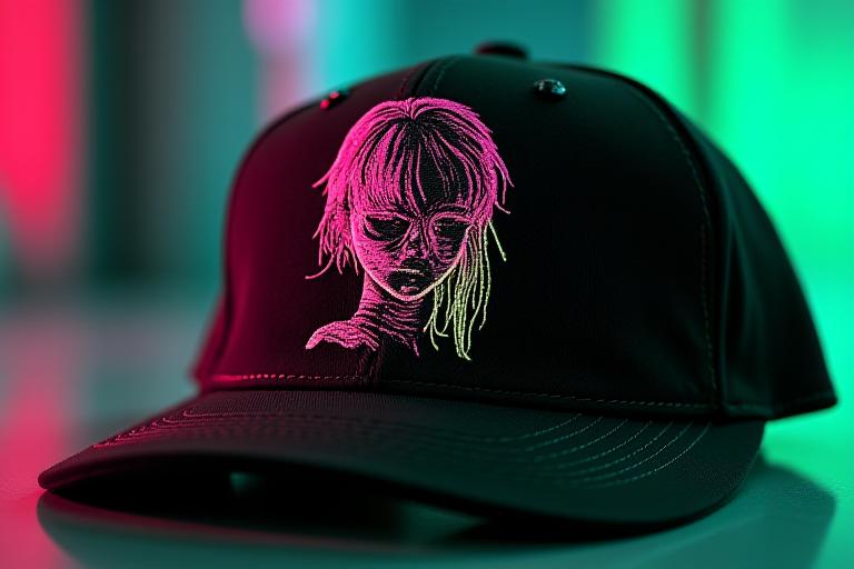 アニメキャラクター刺繍キャップ