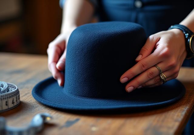 職人の手元と上質な素材